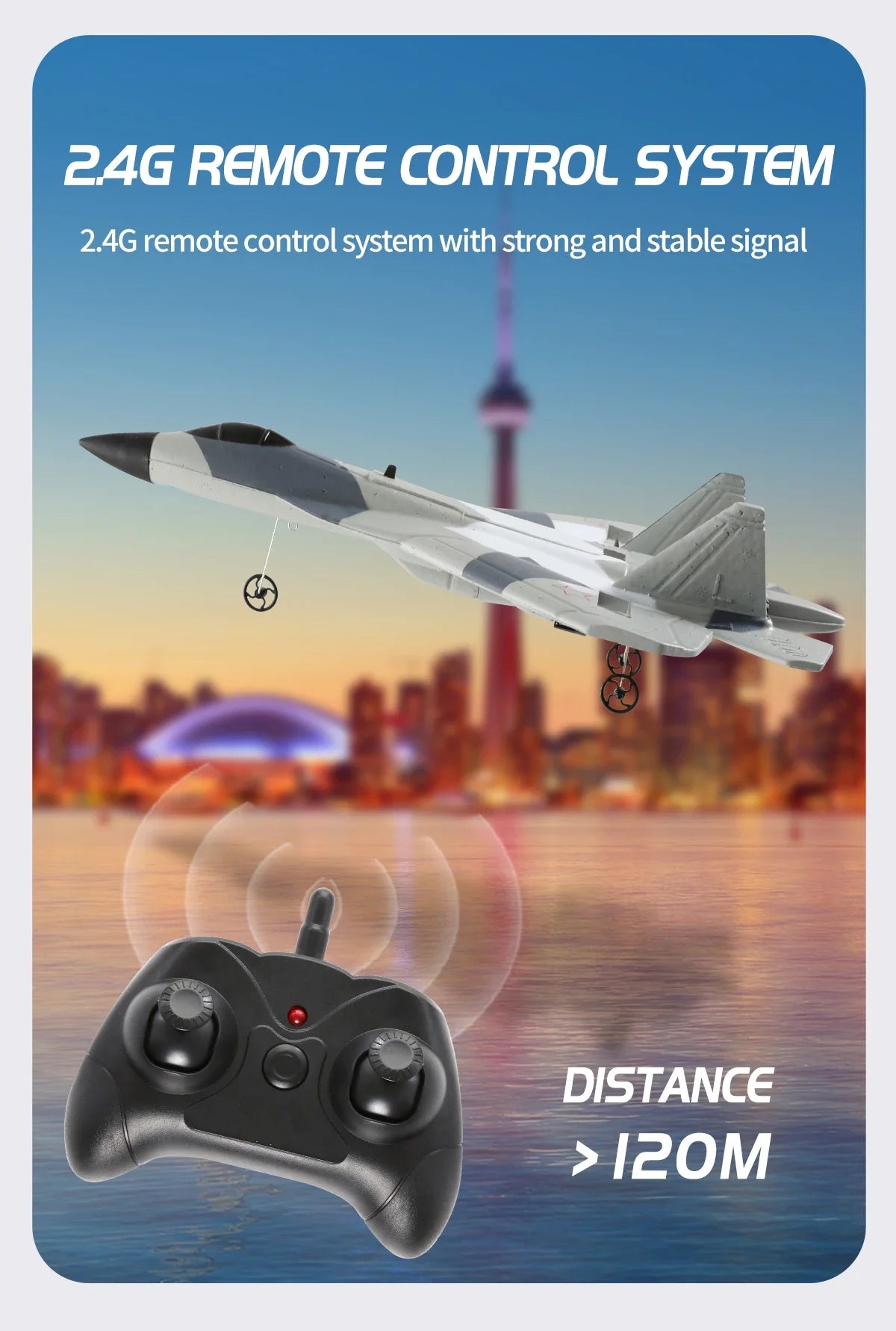 RC SU-35 Foam Fighter Jet – 2.4G Remote Control Glider Airplane Toy for Kids & Boys