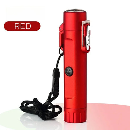 Dual Arc USB Lighter & Flashlight — Windproof Portable Plasma Ignition Survival Tool