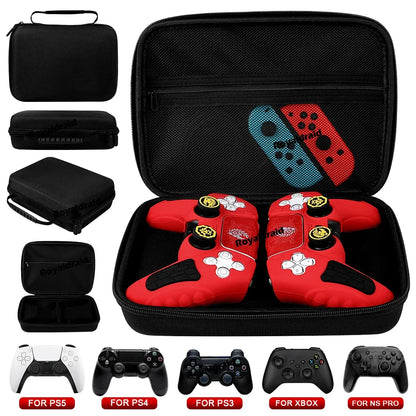 New PS5 Dual Controller Storage Bag – Portable Shockproof Travel Case for PS5, PS4, Switch Pro & Xbox Series Gamepads