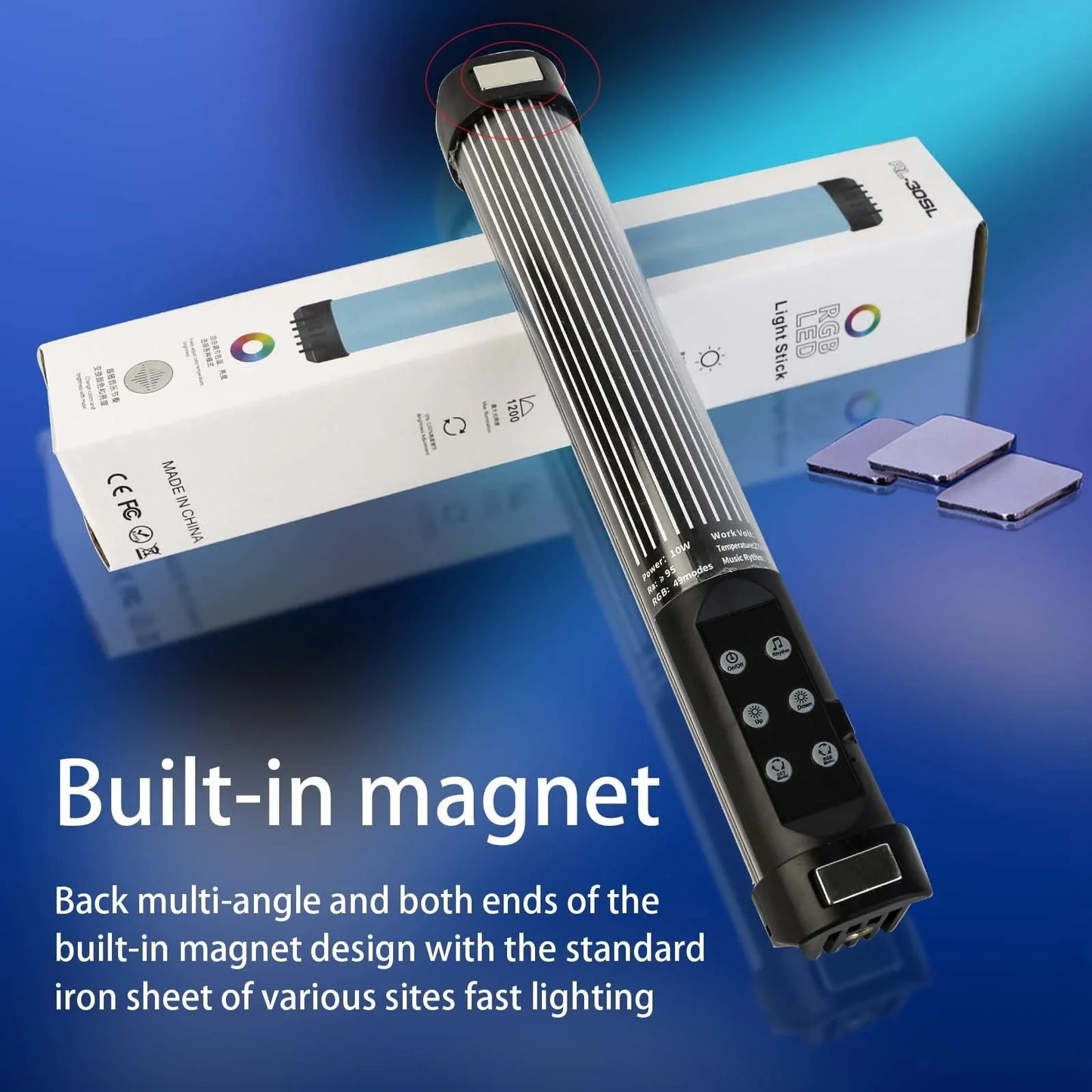 RGB Mini Handheld LED Light Stick - Magnetic Photography and Video Vlog Fill Lamp, 2700-7500K Adjustable Photographic Lighting Tube