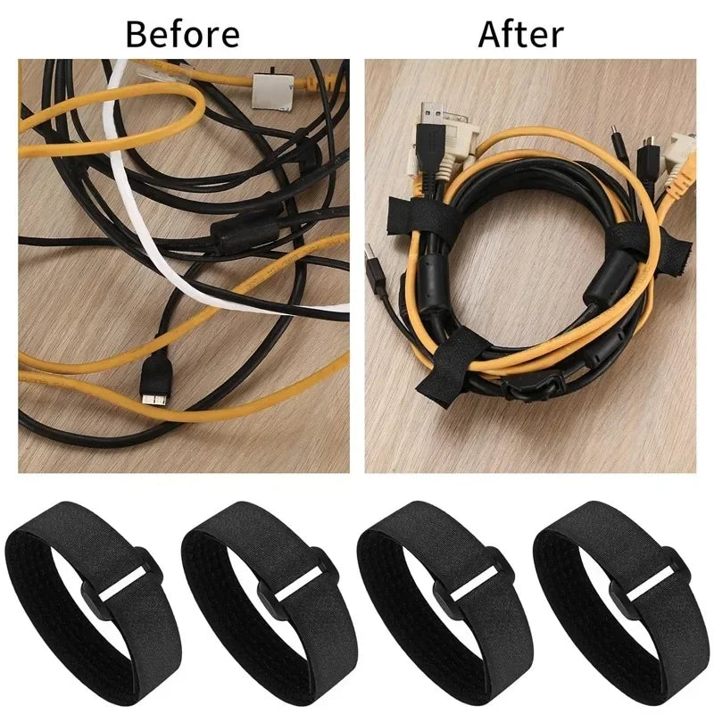 Reusable Nylon Hook & Loop Cable Ties – Adjustable Self-Adhesive Fastening Straps for Cord Management (5M/10M)
