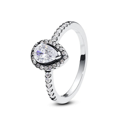 925 Sterling Silver Women’s Ring – Crown, Heart & Wishbone Design with Crystal, Rose Gold Engagement & Wedding Jewelry