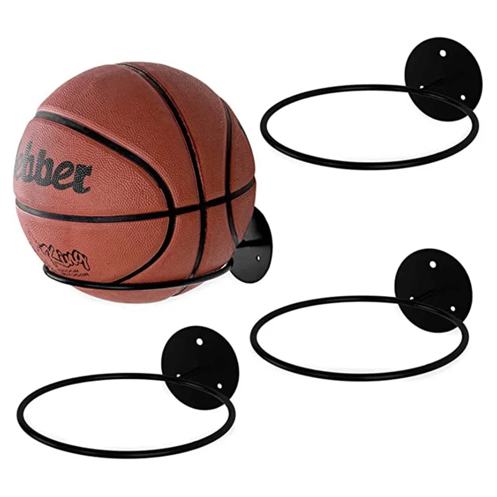 Wall-Mounted Basketball Stand – Iron Multi-Purpose Soccer & Ball Storage Rack, Display Rack for Sports Equipment