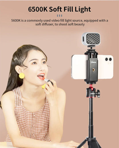 Ulanzi VL28 6500K Mini LED Video Light — Rechargeable On-Camera Light for GoPro 10/9/8 & iPhone 13/12/11