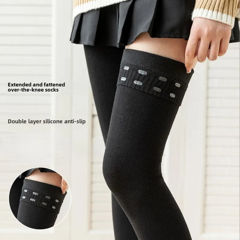 80cm Over-the-Knee High Socks – Silicone Anti-Slip Cotton High Tube Stockings, High Elasticity Loose Fit Women’s Extended Socks