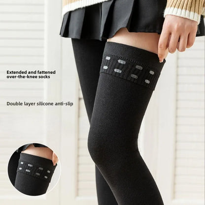 80cm Over-the-Knee High Socks – Silicone Anti-Slip Cotton High Tube Stockings, High Elasticity Loose Fit Women’s Extended Socks