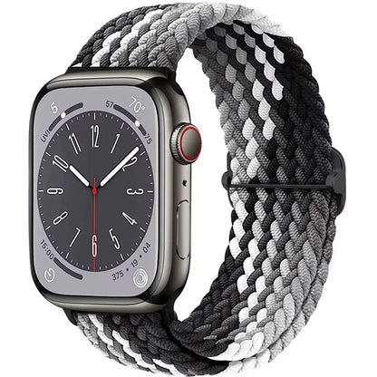 Braided Solo Loop Apple Watch Ultra Band – Elastic Nylon Sport Bracelet for iWatch SE, Series 3–9 (38mm–49mm) Strap