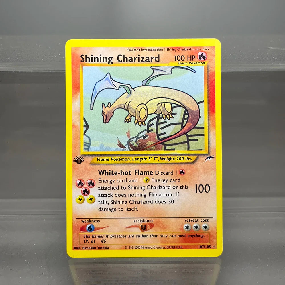1996 Pokémon 1st Edition Base Set Flash Cards – Shining Charizard, Lugia, Wigglytuff Collection, PTCG Proxy Cards