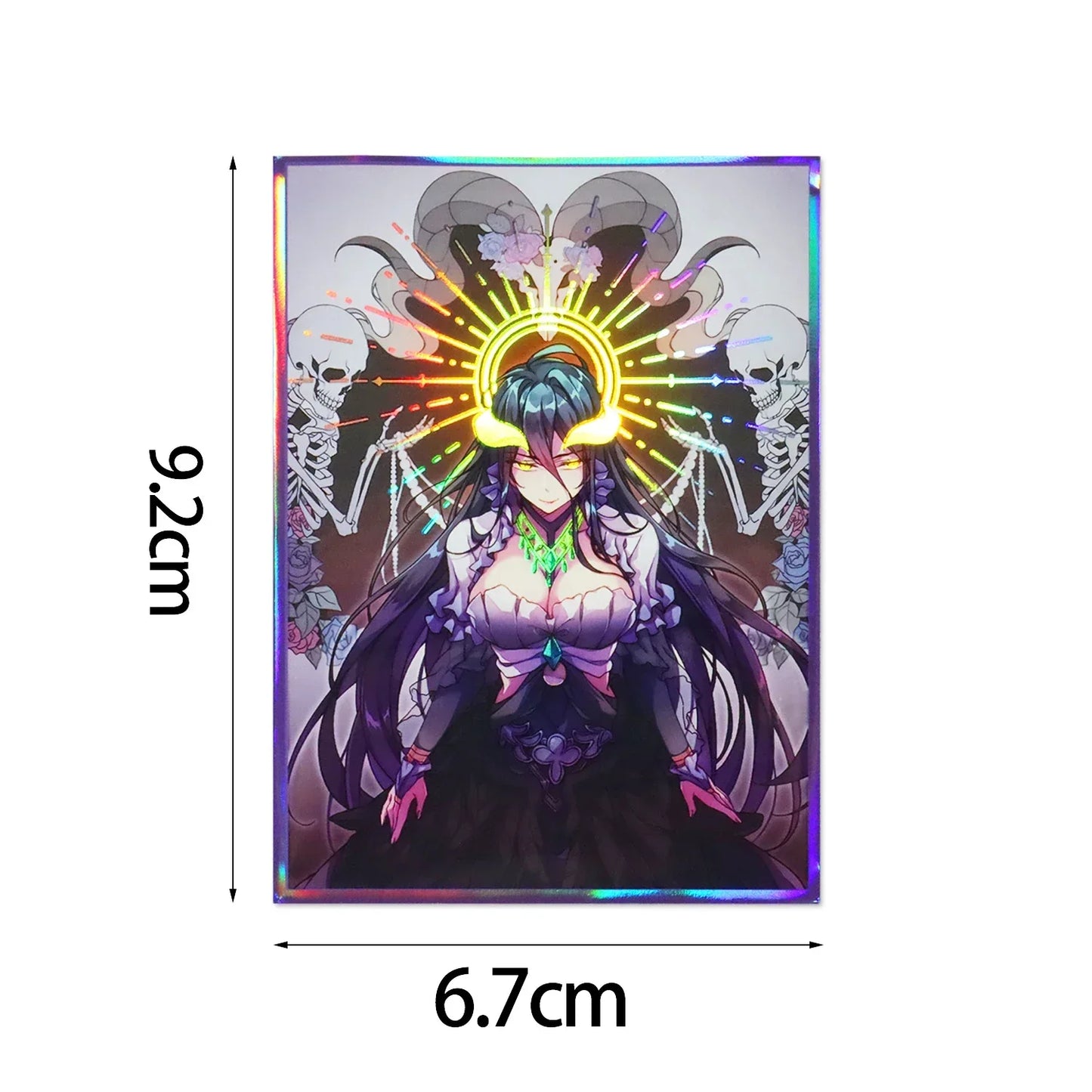 Albedo Holographic Card Sleeves 67x92mm — Anime Trading Card Protectors for PKM & MTG Standard Size