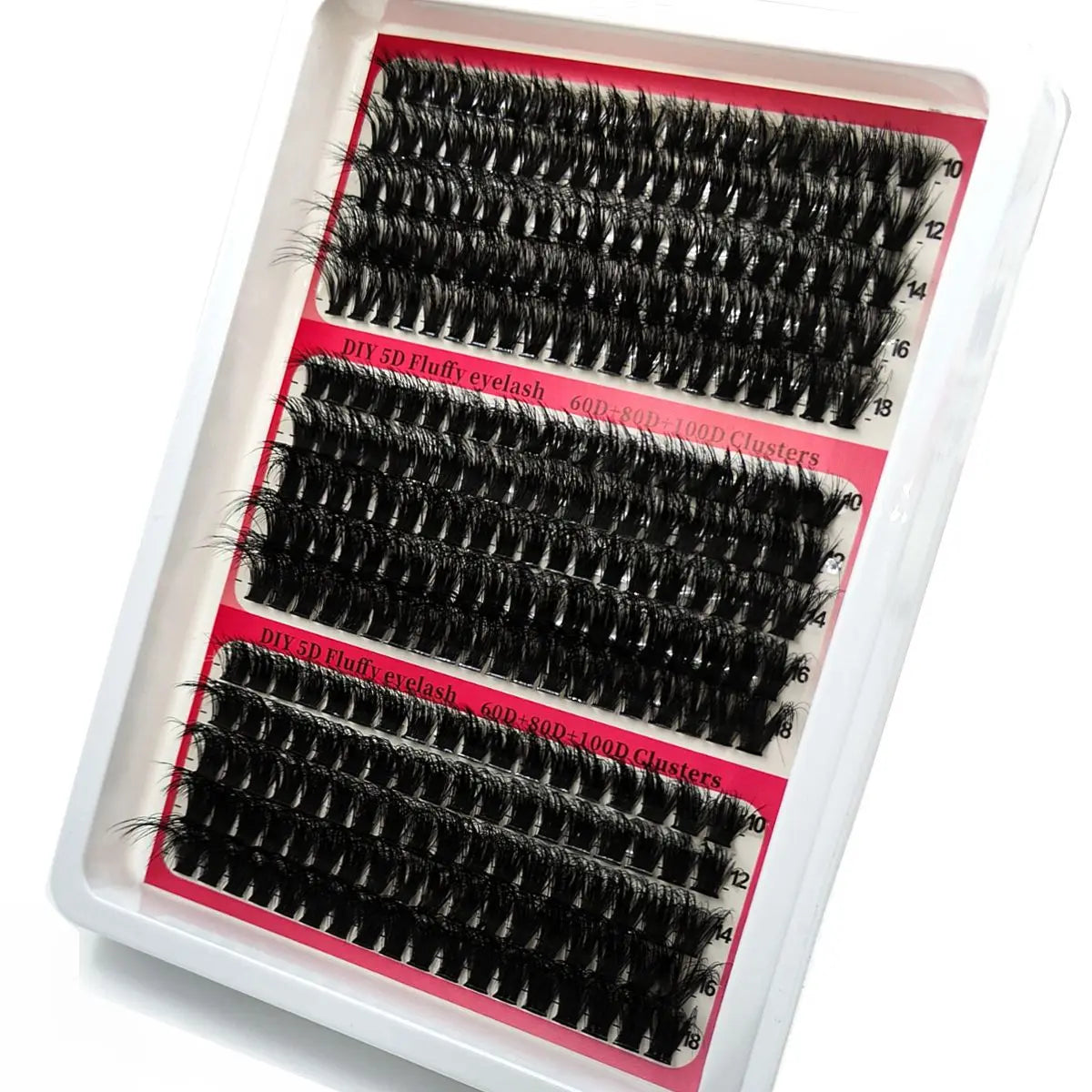 New 15 Rows DIY 5D Fluffy Lash Clusters – 60D–200D Wispy Thick Individual Eyelash Extensions 10–20mm Volume Lash Kit for Salon-Style Look