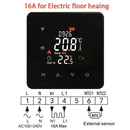 Tuya Smart WiFi Thermostat – Remote Controller for Water, Electric & Gas Floor Heating with Google Home & Alexa Compatibility