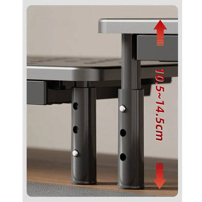 3-Level Adjustable Computer Monitor Riser – Steel Laptop Stand with Airflow Vents & Heavy-Duty Load Bearing