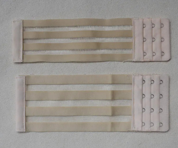 15cm/20cm Bra Extension Straps for Women – Elastic Adjustable Extenders with 3 or 4 Buckles & Hook Clips