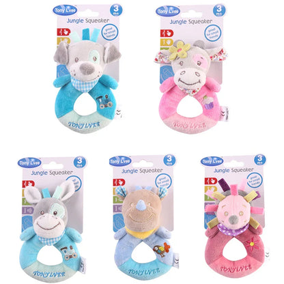 Baby Plush Rattle Crib Mobile – Cartoon Animal Bed Bell Toys for 0-12 Months, Infant Toddler Early Educational Newborn Gift