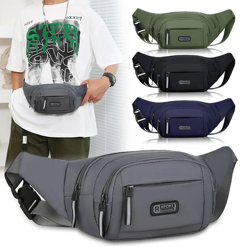 Men’s Canvas Waistpack – Ultra-Thin Anti-Theft Fanny Pack for Sports, Running & Outdoor Leisure