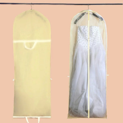 150cm Waterproof Dress Cover - Foldable Dustproof Garment Storage Bag for Dresses & Clothing Protection