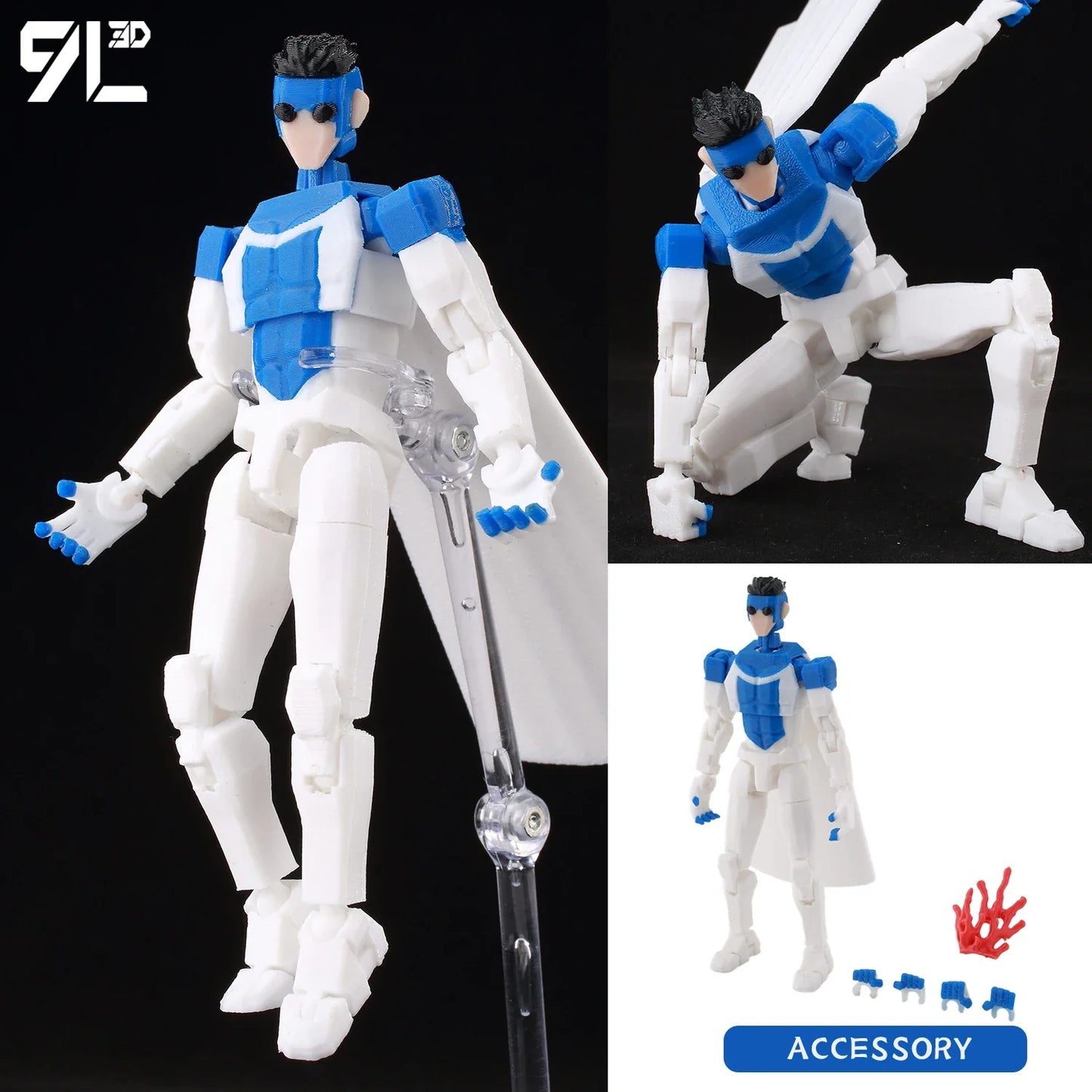 9L3D Superman & Batman Action Figures – Multi-Jointed Poseable LUCKY13 Titan13 Collectible Hero Toys