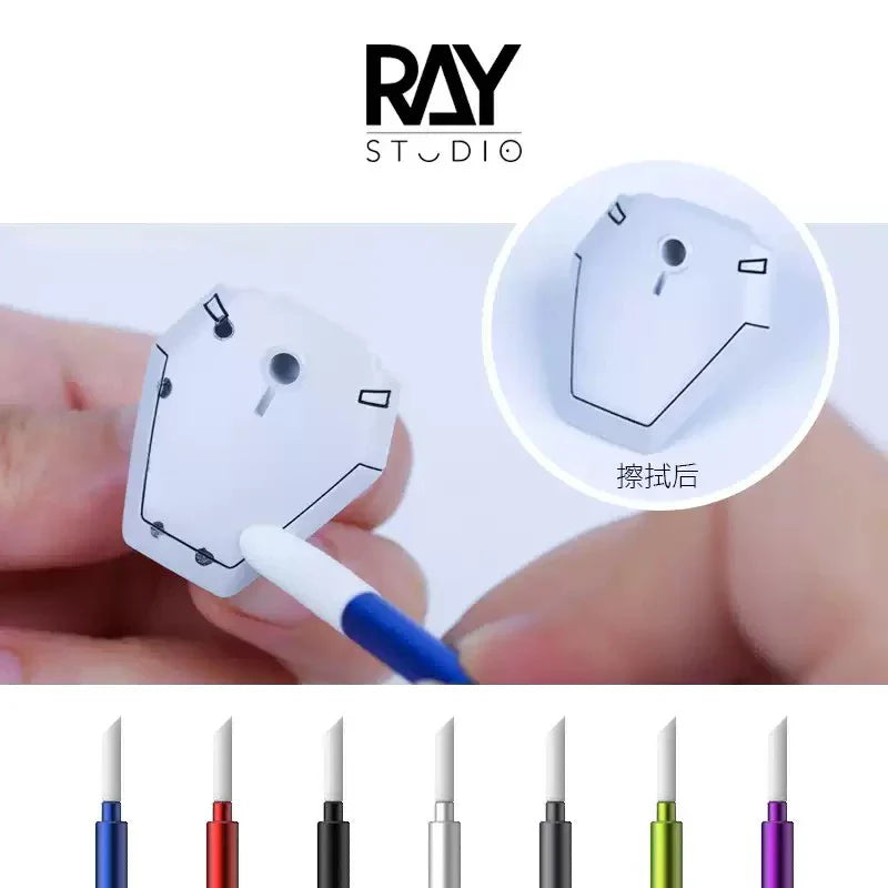 RAY Studio Metal Cleaning Stick with Polyester Cotton Tips – Seepage Wiping Swab for Model Hobby & Panel Liner Cleaning