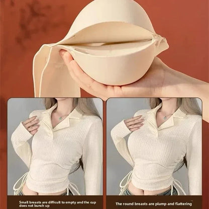 10CM Extreme Push-Up Strapless Bra – Front Closure, Anti-Slip Lift for Small Chest, AA-A-B Cups, No Side Bulge