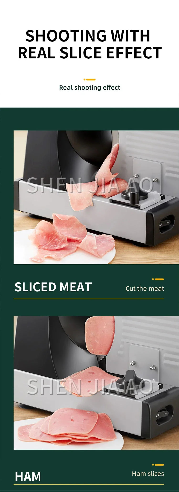 801 Electric Meat Slicer – 200W Household Fruit, Mutton, and Bread Slicing Machine with 1-15mm Adjustable Thickness