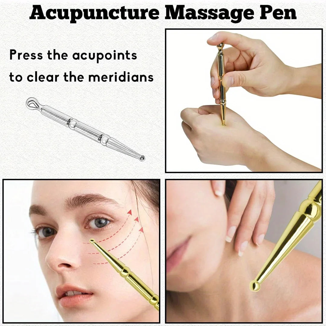 Acupuncture Pen Reflexology Tool | Stainless Steel Acupressure Massager for Body Pressing Points