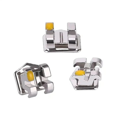 PIORPOY Dental Brackets – 20 Pcs Metal Monoblock Mini Roth MBT 022 with Hooks for Orthodontic Treatment