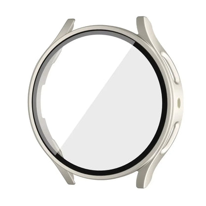 Tempered Glass & PC Bumper Case for Samsung Galaxy Watch 4/5/6/7/8 – Full Coverage Protective Cover (40mm & 44mm)