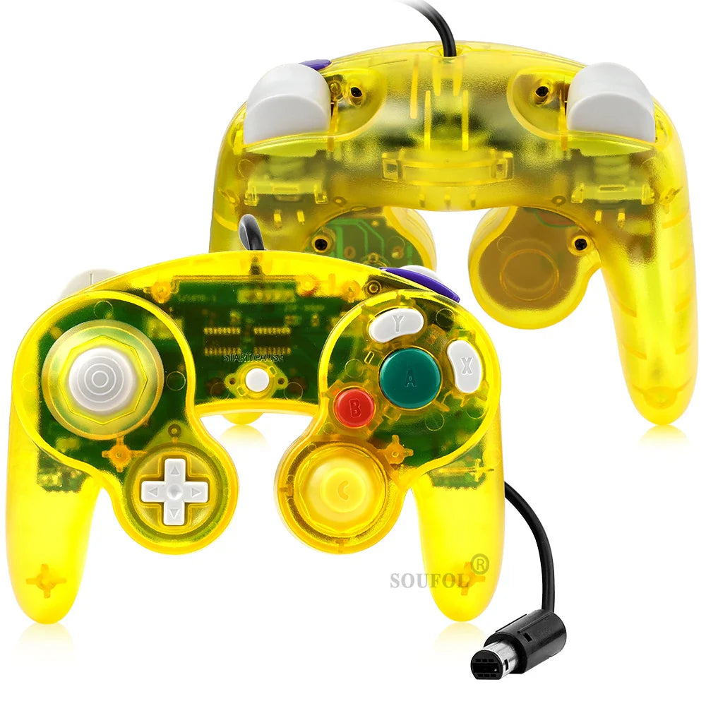 Transparent Wired Game Controller for GameCube NGC – Replacement Handheld Joystick for Video Game Console