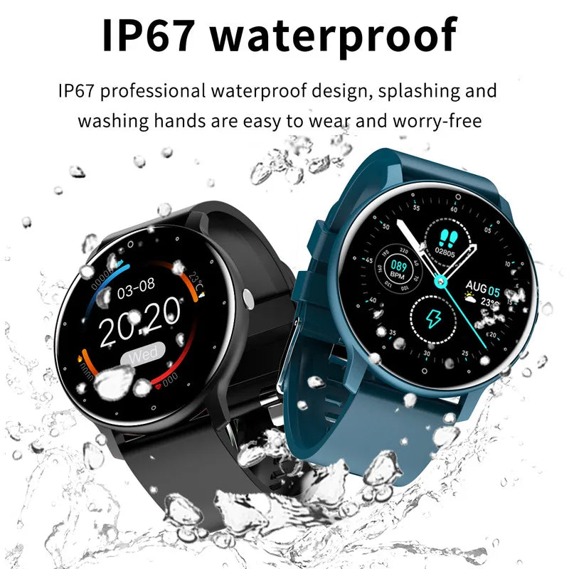 ZL02D Men’s Smart Watch - Full Touch Screen, Sport Fitness Tracker, IP68 Waterproof, Bluetooth, for Men and Women - Smartphone Compatible 2023