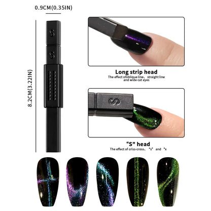 Magnetic Nail Art Wand Pen Set – 3D Cat Eye Gel Magnet Tool for UV Gel Polish & Magic Manicure Designs