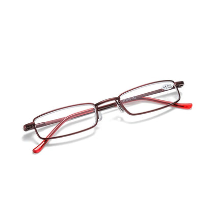Ultra-Light Unisex Reading Glasses +1.0 to +2.0 – Portable Anti-Fatigue Presbyopia Eyewear with Case