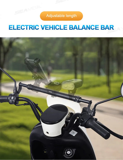 SEAMETAL Motorcycle Handlebar Extension & Phone Holder – Carbon Fiber Balance Bar for Electric Vehicles
