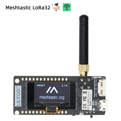 LILYGO TTGO Meshtastic LoRa32 ESP32 Development Board — SX1276/1278 Module 433/868/915MHz with 0.96" OLED, Low Power LoRa Module