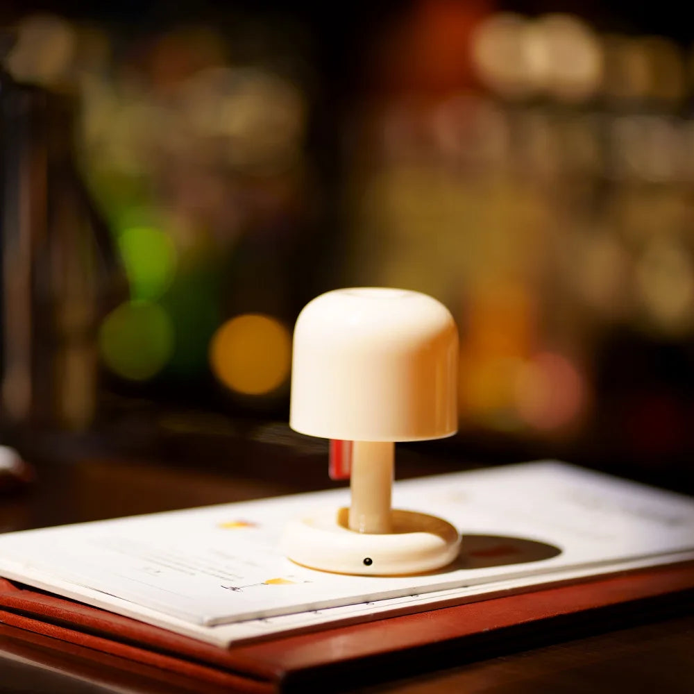Cozy Ambiance Anywhere: Mini Desktop Sunset Night Lamp - Mushroom Style LED Night Light - USB Rechargeable - Perfect for Coffee Bars, Home Decor, and Bedroom Atmosphere