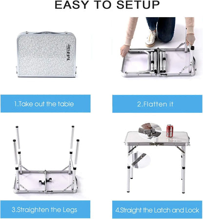 Outdoor Portable Foldable Table – Ultralight Aluminum Camping & Picnic Table with High Bearing Capacity for Nature Hikes