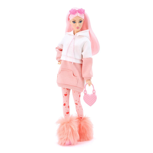 DEFA Lucy Love Fashion Doll – Pink Hoodie, Heart-Print Tights & Chunky Boots