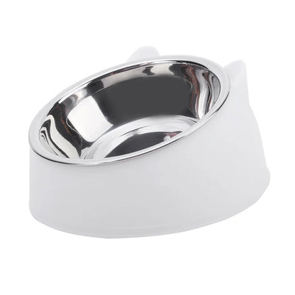 Inclined Cat & Dog Feeding Bowl – Stainless Steel Pet Food and Water Feeder