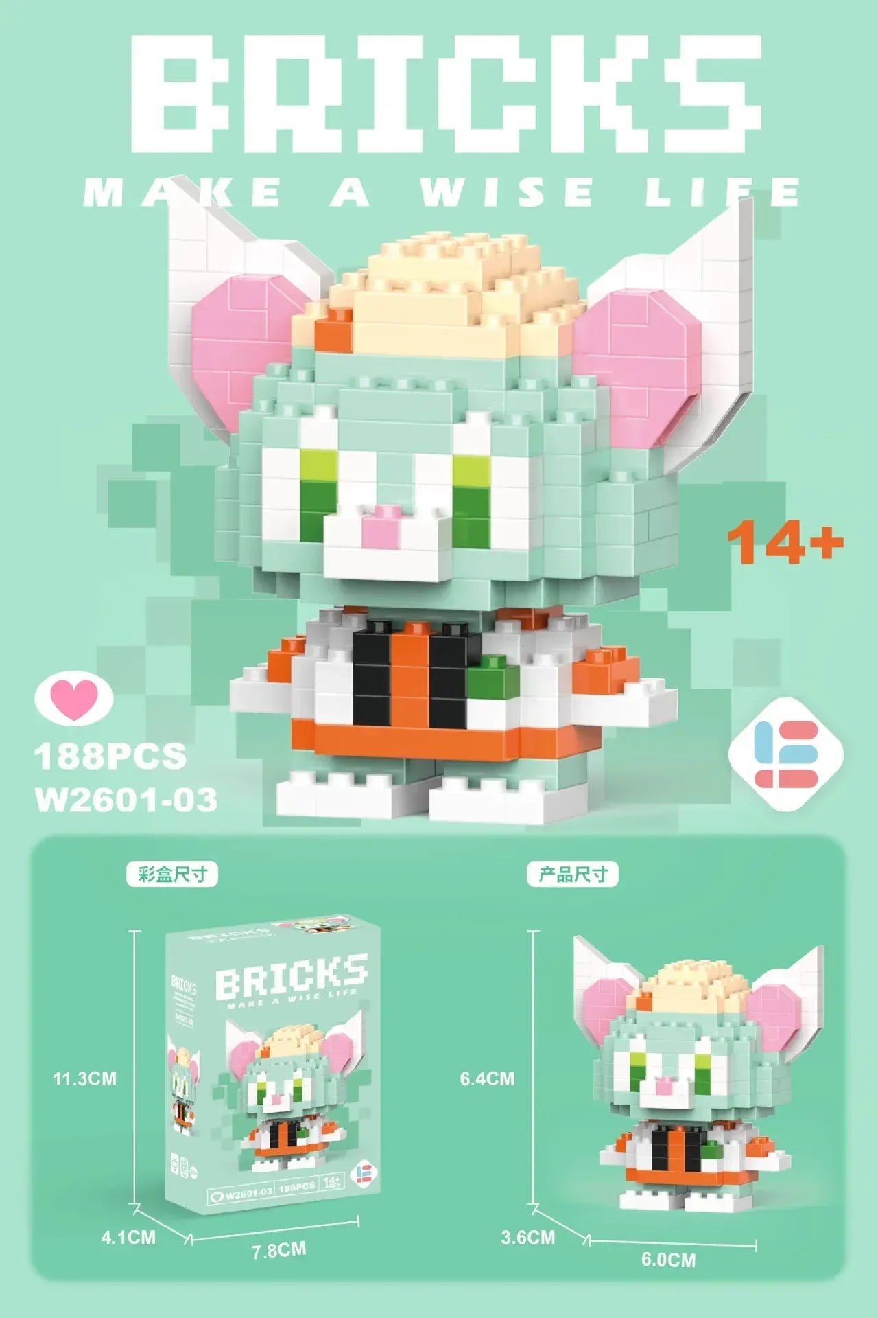 Stitch, Sanrio, and Mickey Mouse Cartoon Dolls - Micro-Particle Building Block Toys Compatible with Children's Gifts