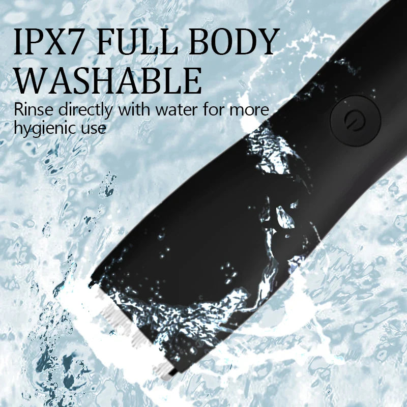 Men’s Body Hair Trimmer – Waterproof Electric Razor with Replaceable Ceramic Blade for Groin & Pubic Grooming