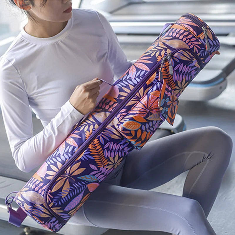 Printed Yoga Mat Bag: Men's & Women's Sports Backpack for Pilates, Fitness, Dance - Gym Mat Cover & Yoga Accessories Holder