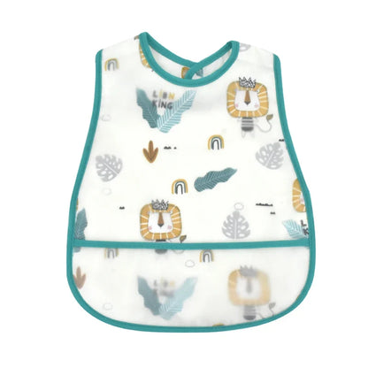 Adjustable Baby Bibs - Waterproof EVA Cotton Cartoon Feeding Bibs with Burp Cloth for Boys & Girls