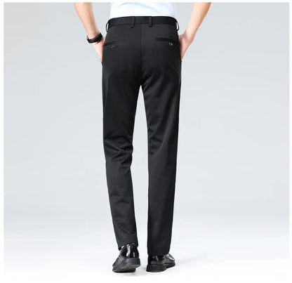 Plus Size Men's Business Suit Pants – Stretch Formal Dress Trousers | Classic Black for Big Men