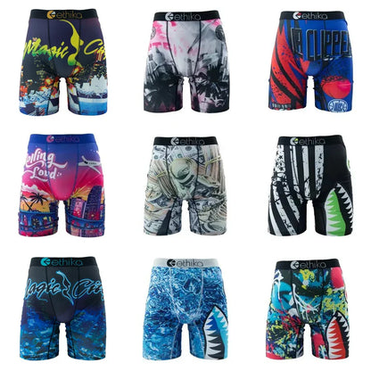 ETHIKA Men’s Boxer Shorts – Breathable Sexy Trunks Underwear, Quick-Dry Swim Underpants, Plus Size S–3XL Comfortable Men’s Boxers