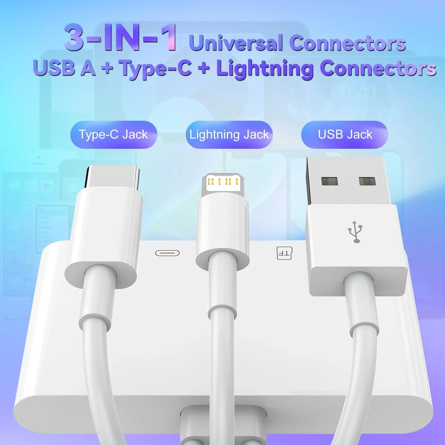 5-in-1 USB-C & Lightning Card Reader – SD/Micro SD OTG Adapter with Charging Port for iPhone, iPad, Android, Laptop & PC