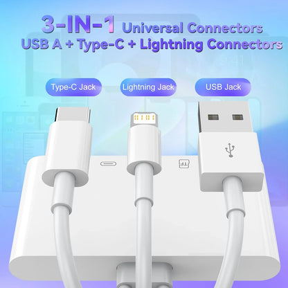 5-in-1 USB-C & Lightning Card Reader – SD/Micro SD OTG Adapter with Charging Port for iPhone, iPad, Android, Laptop & PC