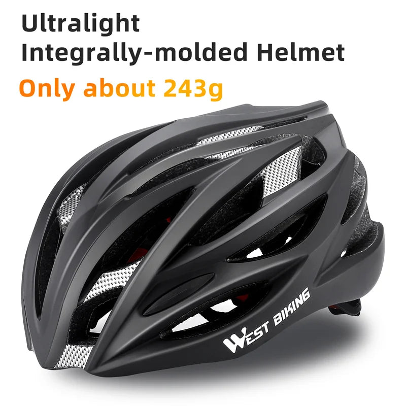 WEST BIKING Ultralight Cycling Helmet - Integrally Molded MTB & Road Bike Racing Helmet for Men & Women, Bicycle Safety Cap