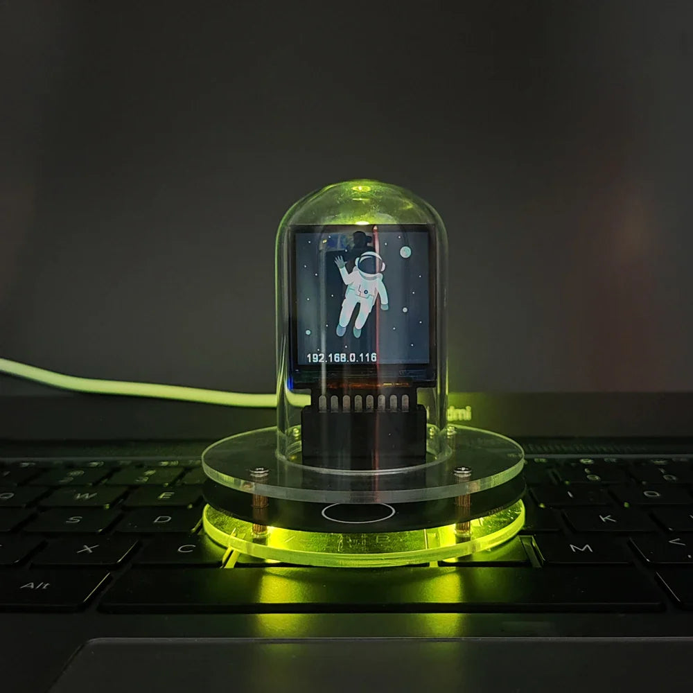 Bitcoin Price Tracker Nixie Tube Alarm Clock with RGB Lights, WiFi Weather Station, DIY Album & GIF Display