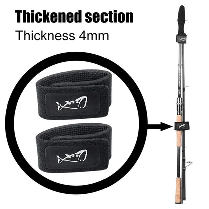 BRAVMACK Fishing Rod Elastic Protection Cap & Strap Set — Water Droplet Wheel Winding Rod Strap for Secure Fishing Rod Storage