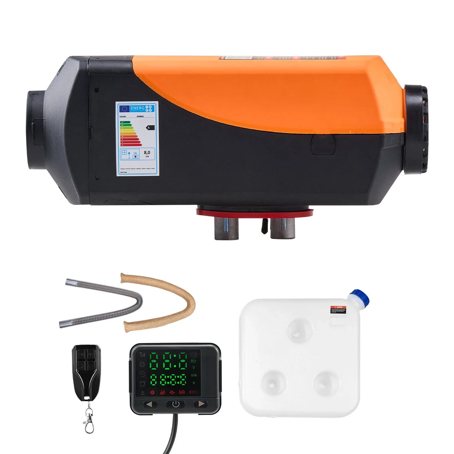 SucceBuy 8KW Diesel Air Heater — DC12-24V Parking Heater with Remote, Digital Display & Low-Noise Voice Alert for RV