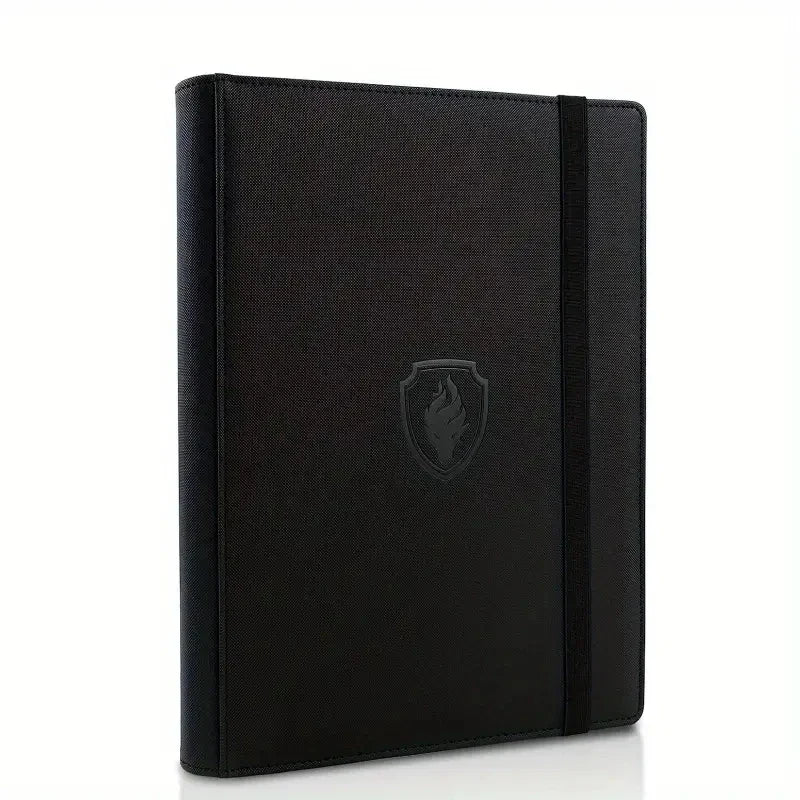 9-Pocket Trading Card Binder — Premium PU Cover Zip Card Holder Book, Durable Side-Loading Card Organizer